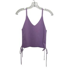 B Sydney Knit Cami Tank Top Small Purple New Adjustable Ties